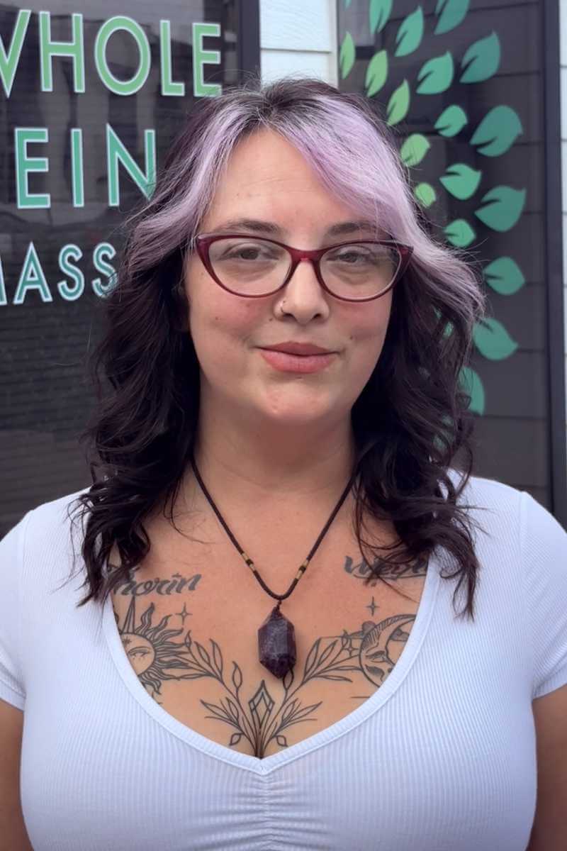 Close up of Antonia, a massage therapist at Whole Being Massage in Boise, Idaho.